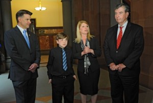 Former Sen. Gipson, Frankie Flora, Maria Flora, Sen. Breslin (D) 2014